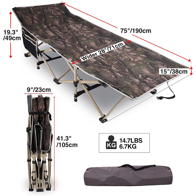 Redcamp Folding Camping Cots Heavy Duty, 28" Portable Sleeping Cot for